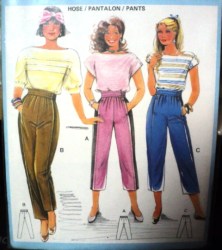 6958 CUTE BURDA 1984 PANTS LENGTHS,CONTRAST OR NOT PATTERN 8-16